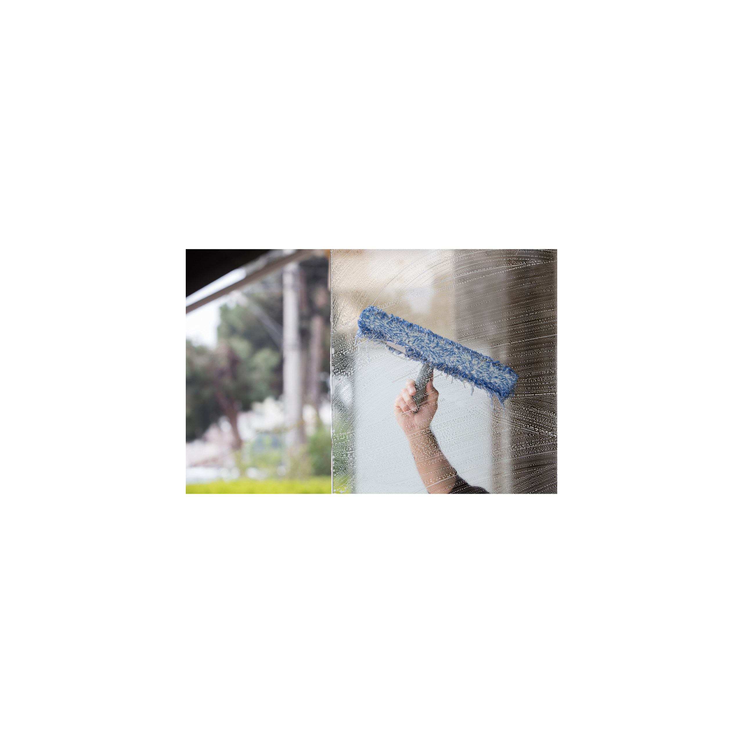 Window washing with a microfiber applicator